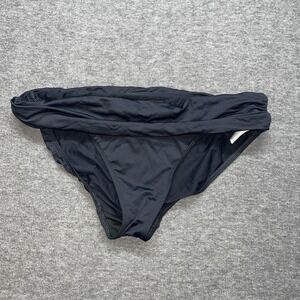 LAUREN Ralph Lauren Beach Club Shirred Banded Hipster‎ Bottom, Black, Size 14